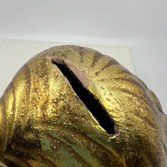 Rare Vintage Gold Finish Little Girl Figurine Piggy Bank - Picture 5 of 16